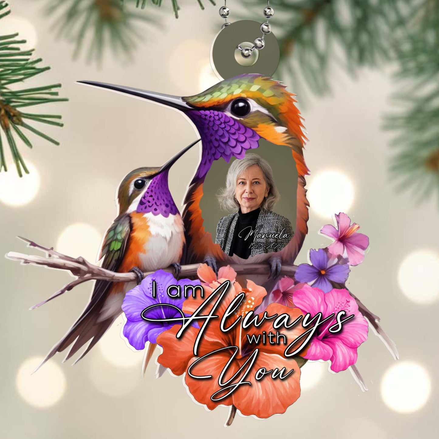 I am Always with You Colorful Hummingbird Design