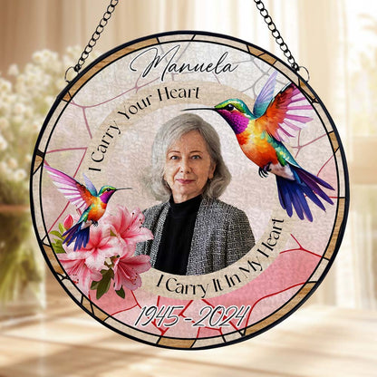 I Carry Your Heart Vibrant Hummingbird Suncatcher