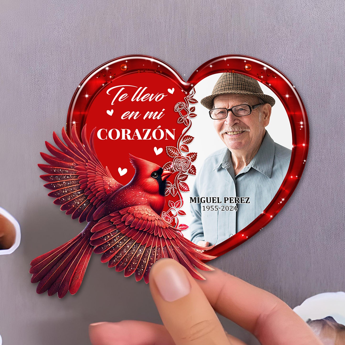 Te Llevo en Mi Corazón Heart Magnet