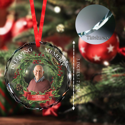 In Loving Memory Custom Circle Glass Ornament