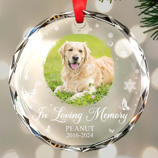 In Loving Memory Of Your Beloved Pet - Personalized Custom Circle Glass Ornament - PME010_CGOR