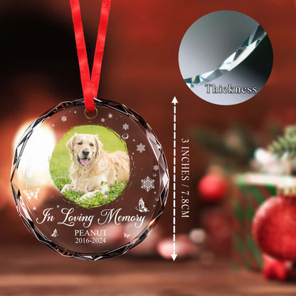 In Loving Memory Of Your Beloved Pet - Personalized Custom Circle Glass Ornament - PME010_CGOR