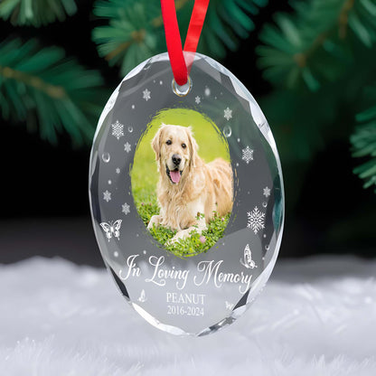 In Loving Memory Of Your Beloved Pet - Personalized Custom Circle Glass Ornament - PME010_CGOR