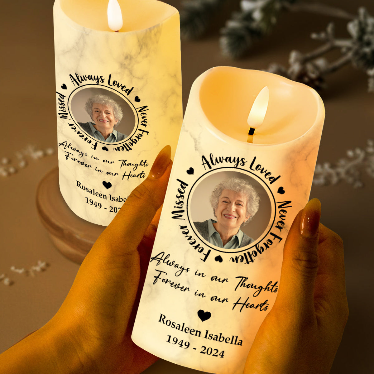 Always Loved, Never Forgotten Memorial LED Candle