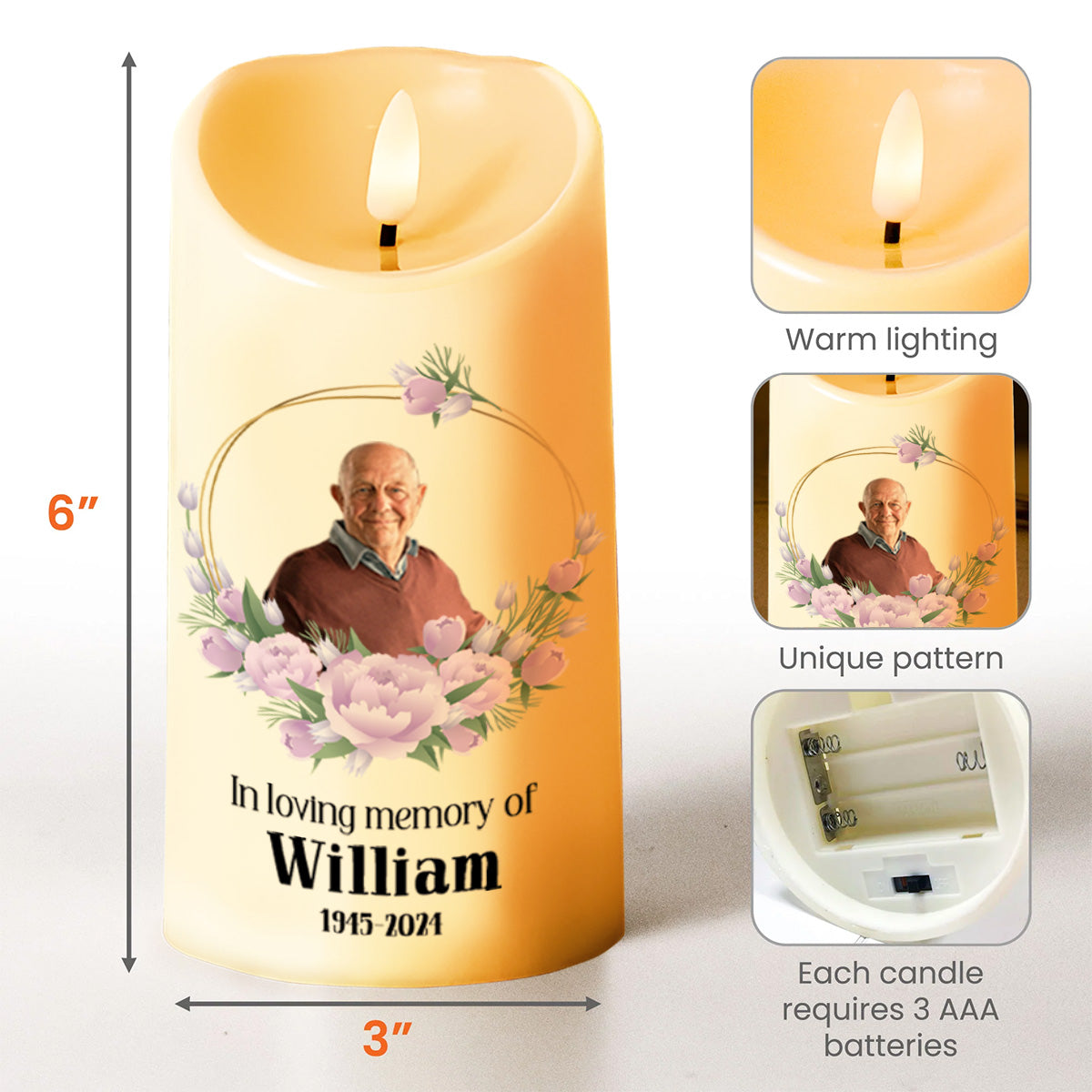 Light Great To The World Memorial LED Candle