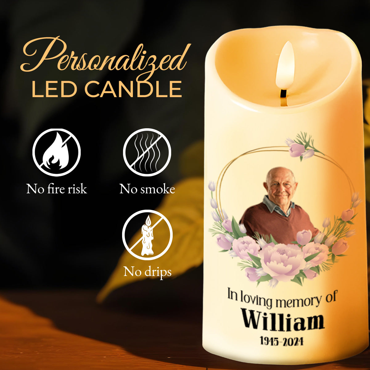 Light Great To The World Memorial LED Candle