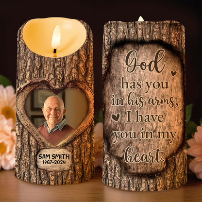 Heartfelt Memorial Tribute Message On Customized LED Candle - Personalized Custom LED Candle - HME105_LECA