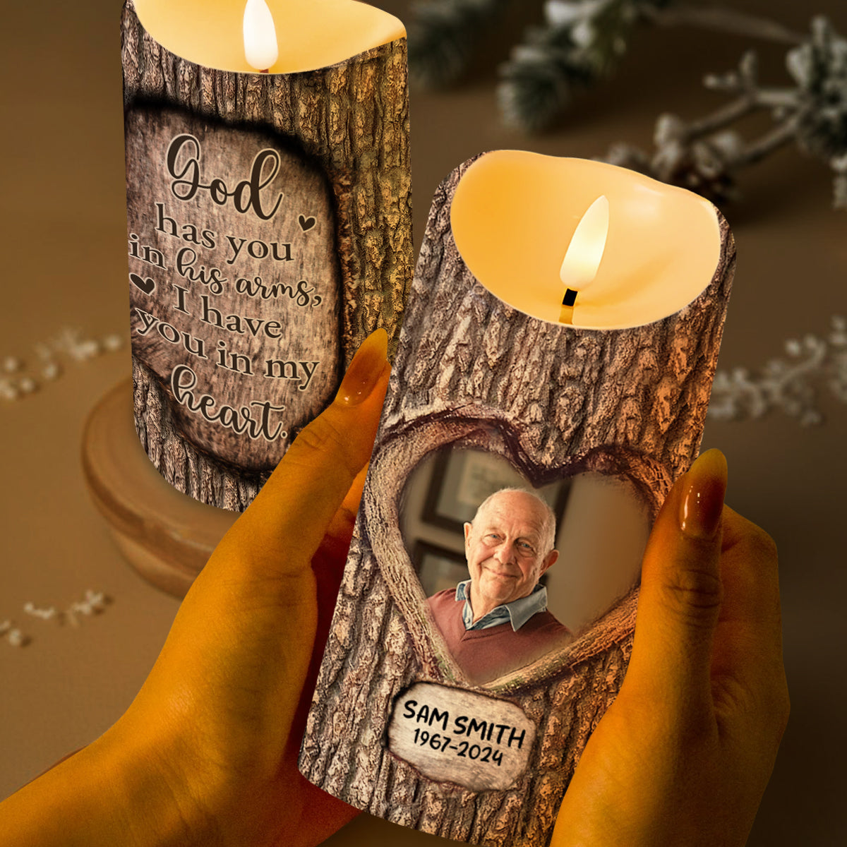 Heartfelt Memorial Tribute Message On Customized LED Candle - Personalized Custom LED Candle - HME105_LECA