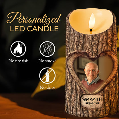 Heartfelt Memorial Tribute Message On Customized LED Candle - Personalized Custom LED Candle - HME105_LECA