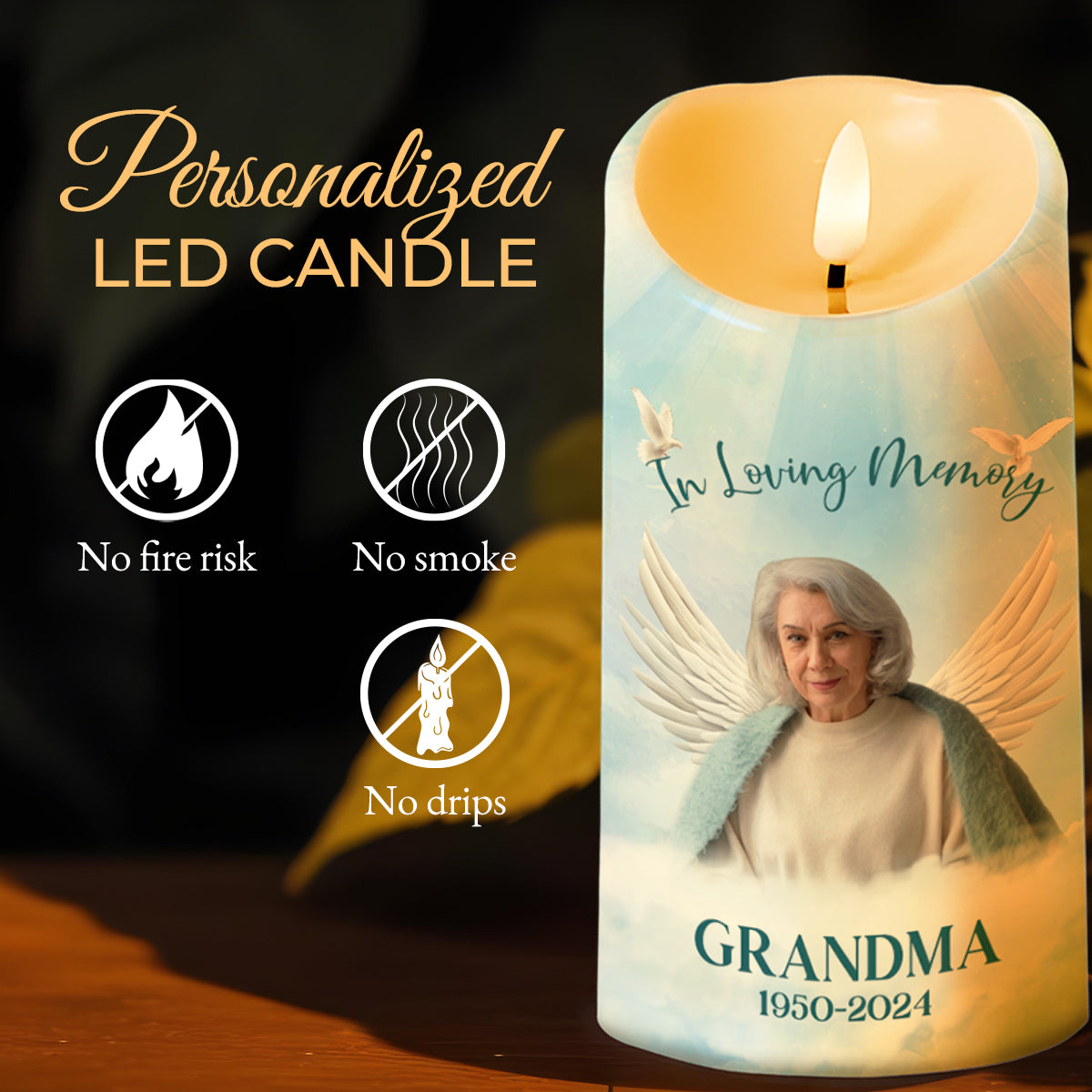 God Has You In His Arms, I Have You In My Heart With Dove And Angel Wings