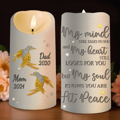 My Soul Knows You Are At Peace With Birds and Flowers - Personalized Custom LED Candle - HME131_LECA