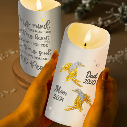 My Soul Knows You Are At Peace With Birds and Flowers - Personalized Custom LED Candle - HME131_LECA