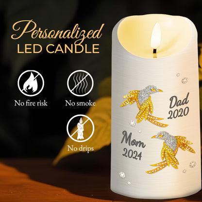My Soul Knows You Are At Peace With Birds and Flowers - Personalized Custom LED Candle - HME131_LECA