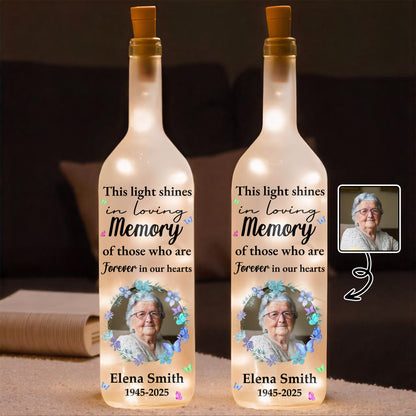 This Light Shines In Loving Memory, Flowers And Portrait