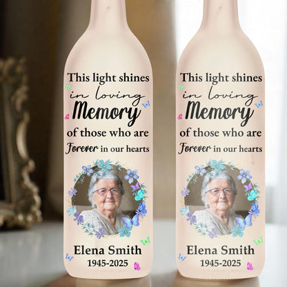 This Light Shines In Loving Memory, Flowers And Portrait