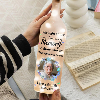 This Light Shines In Loving Memory, Flowers And Portrait