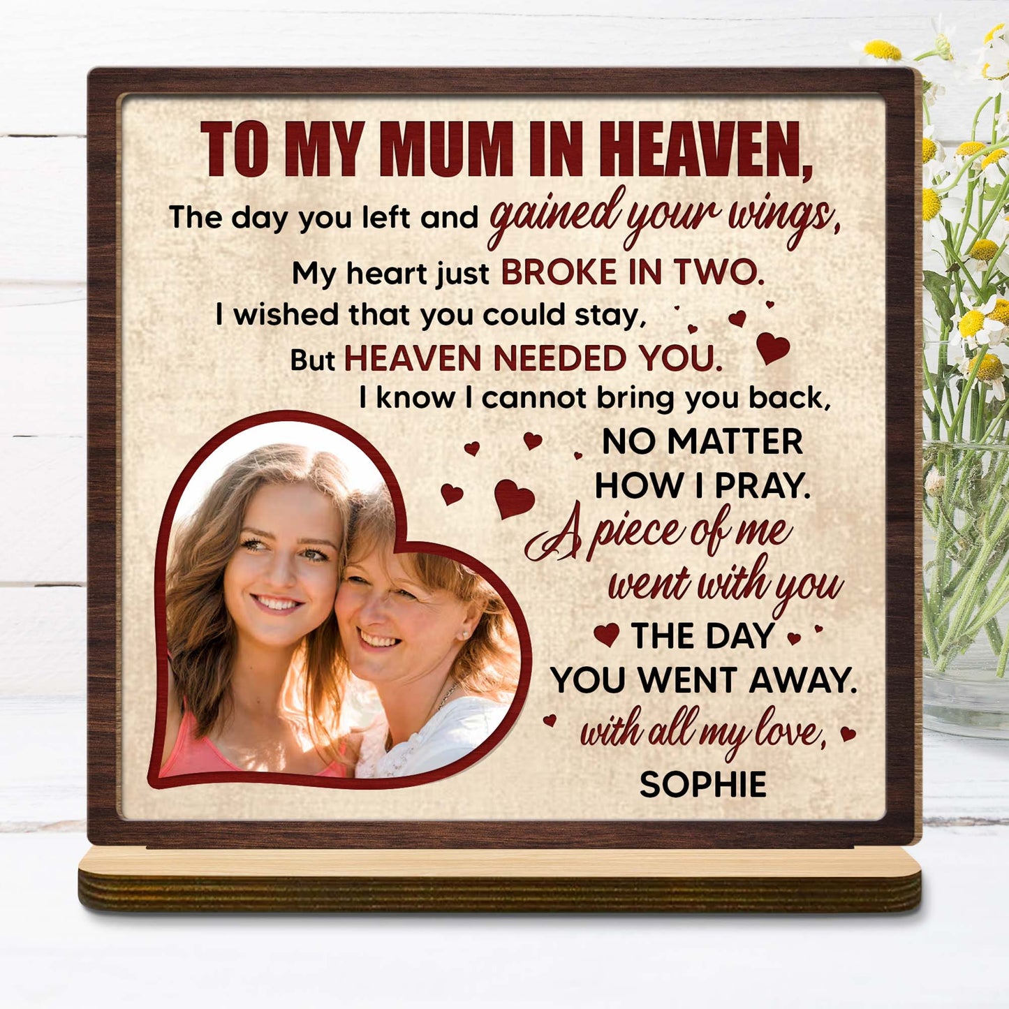 To My Mum In Heaven, Heart And Photo