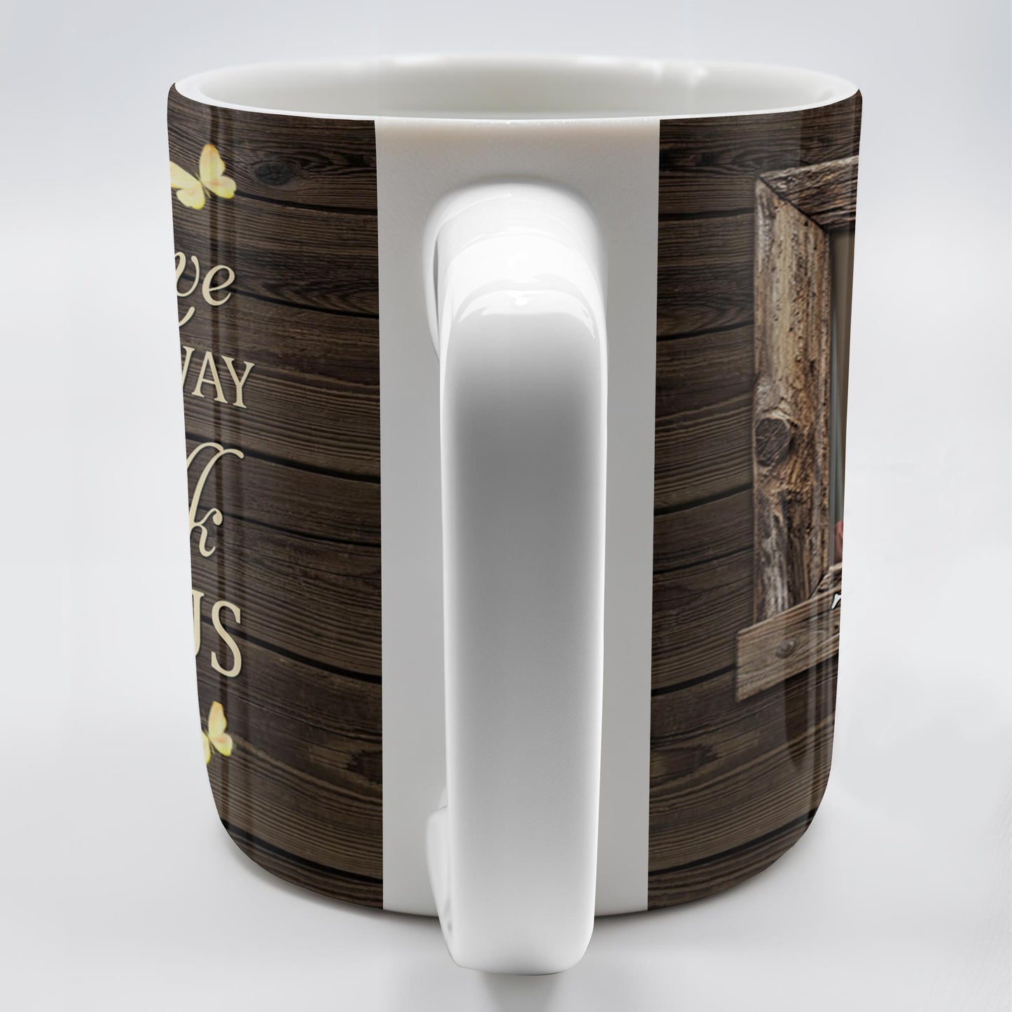 Those We Love Don't Go Away, Wooden Heart Butterfly Design