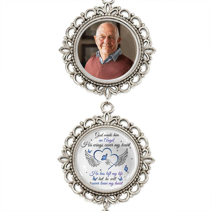 God Made Him, His Wings Caught My Heart, Angel Wing Pendant Charm