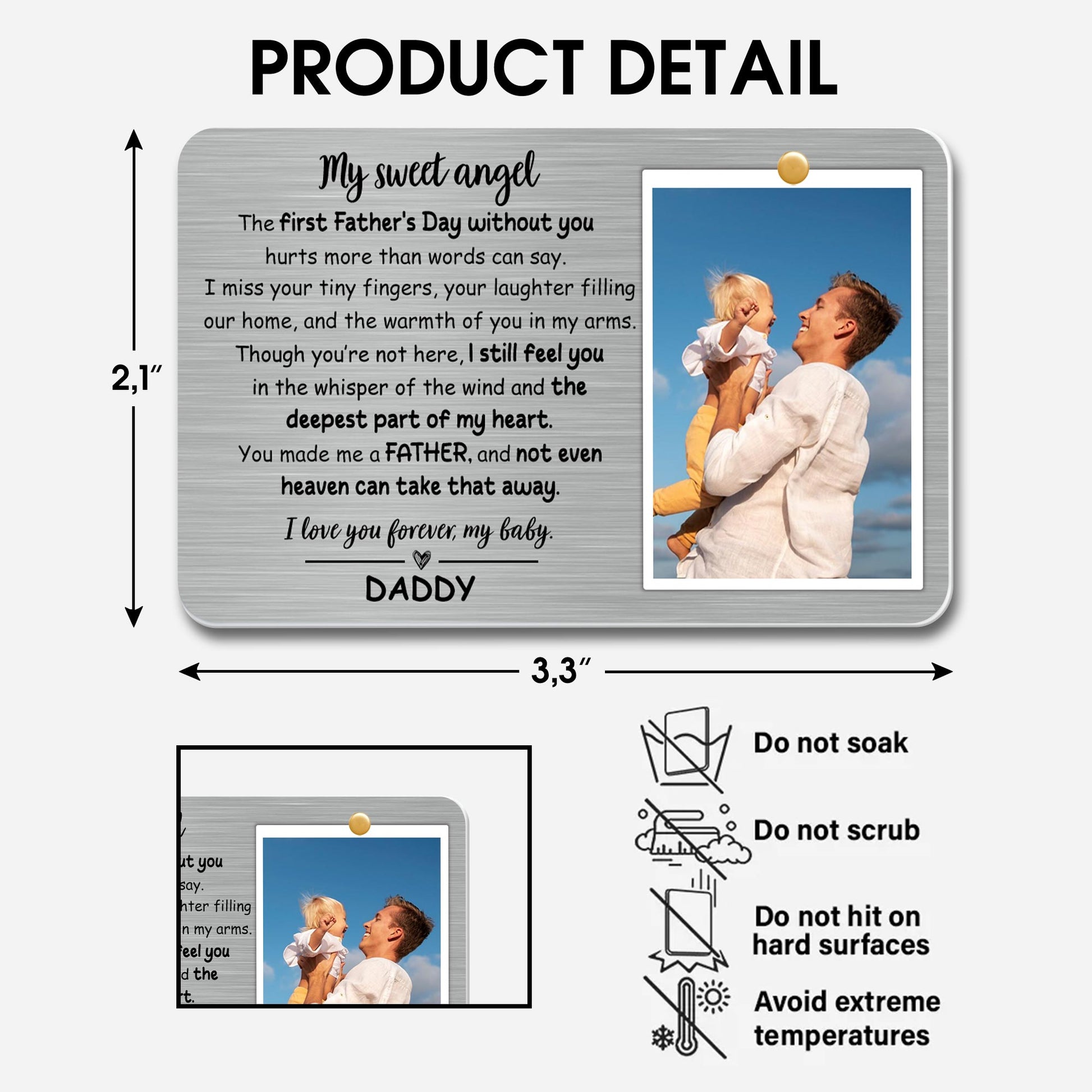 My Sweet Angel, The First Father's Day Without You, Heart and Father with Child