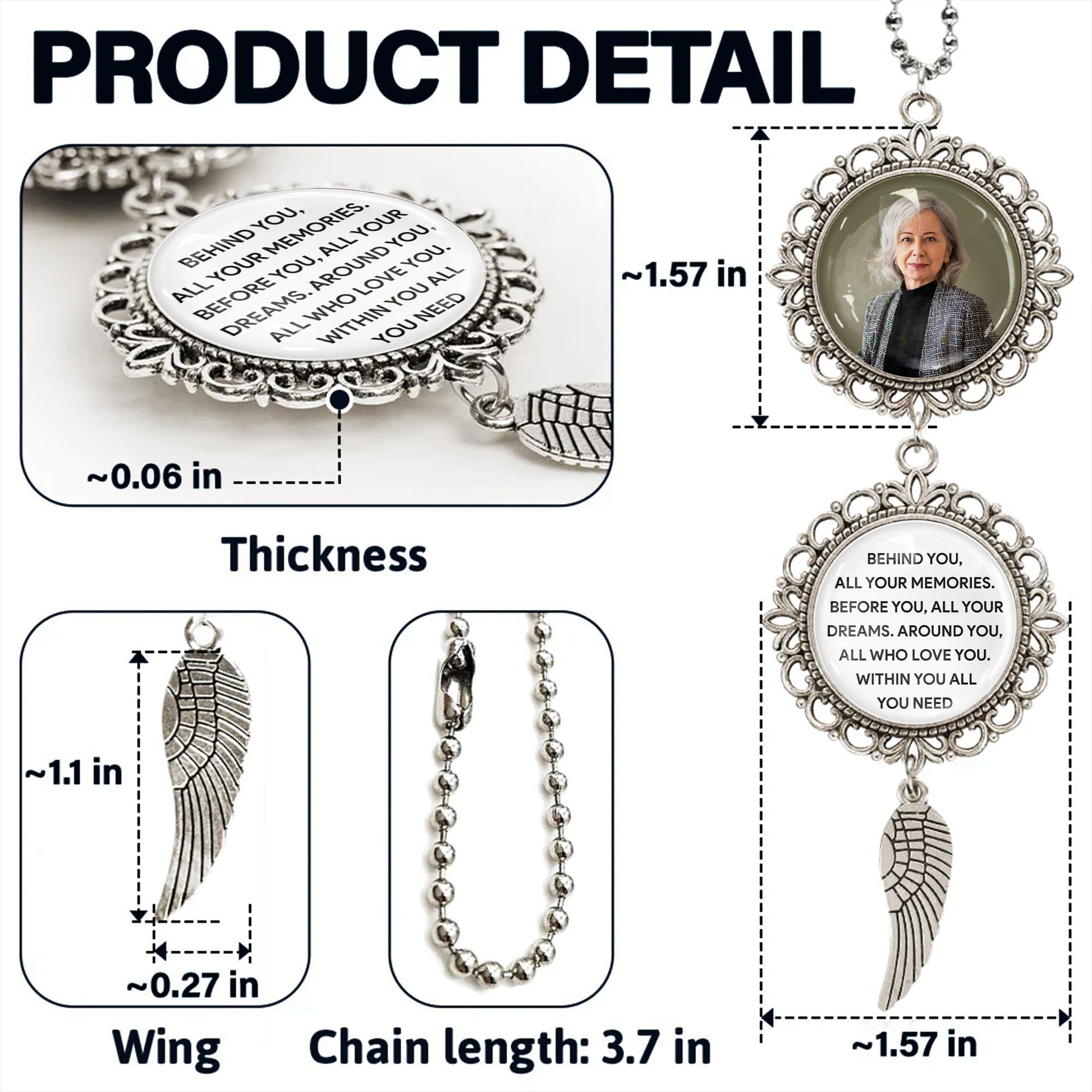 Behind You, All Your Memories, Angel Wing and Pendant Charm