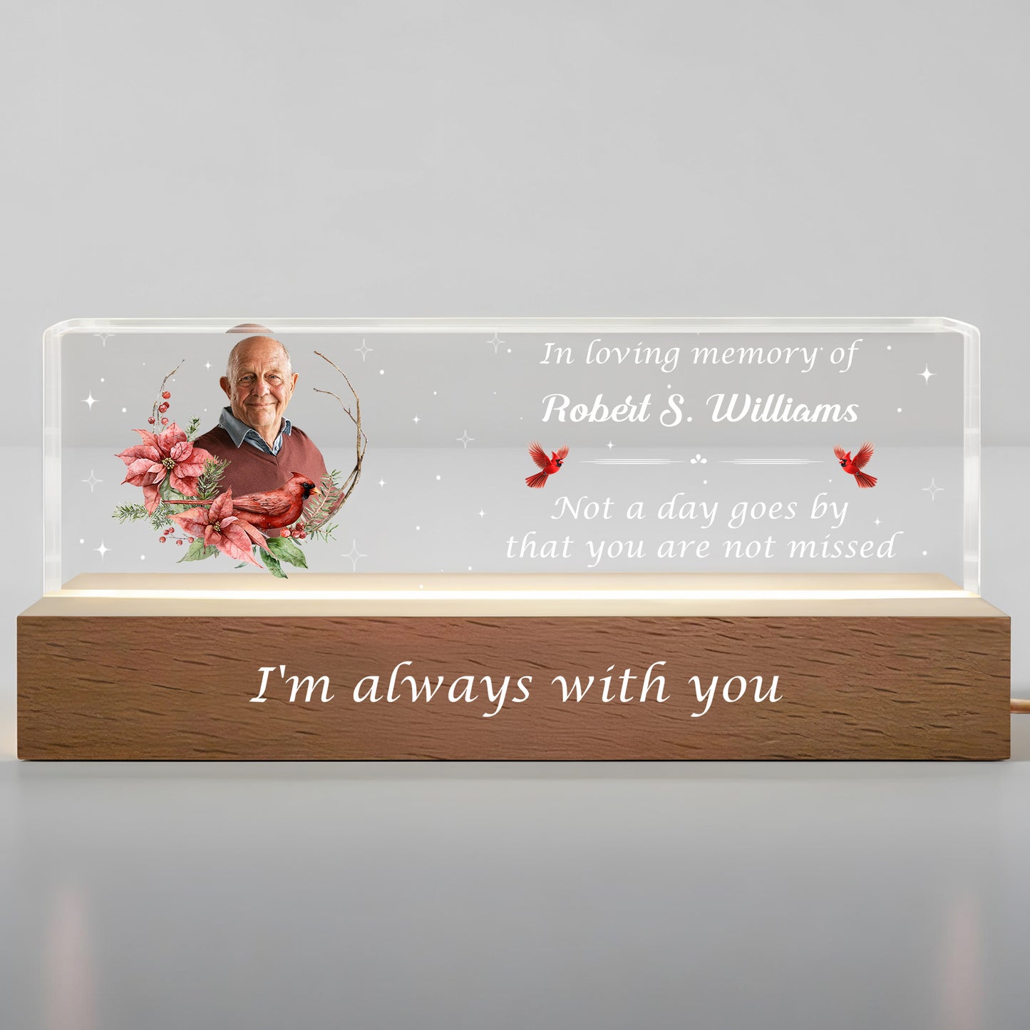 In Loving Memory Of, Flowers and Stars Night Light