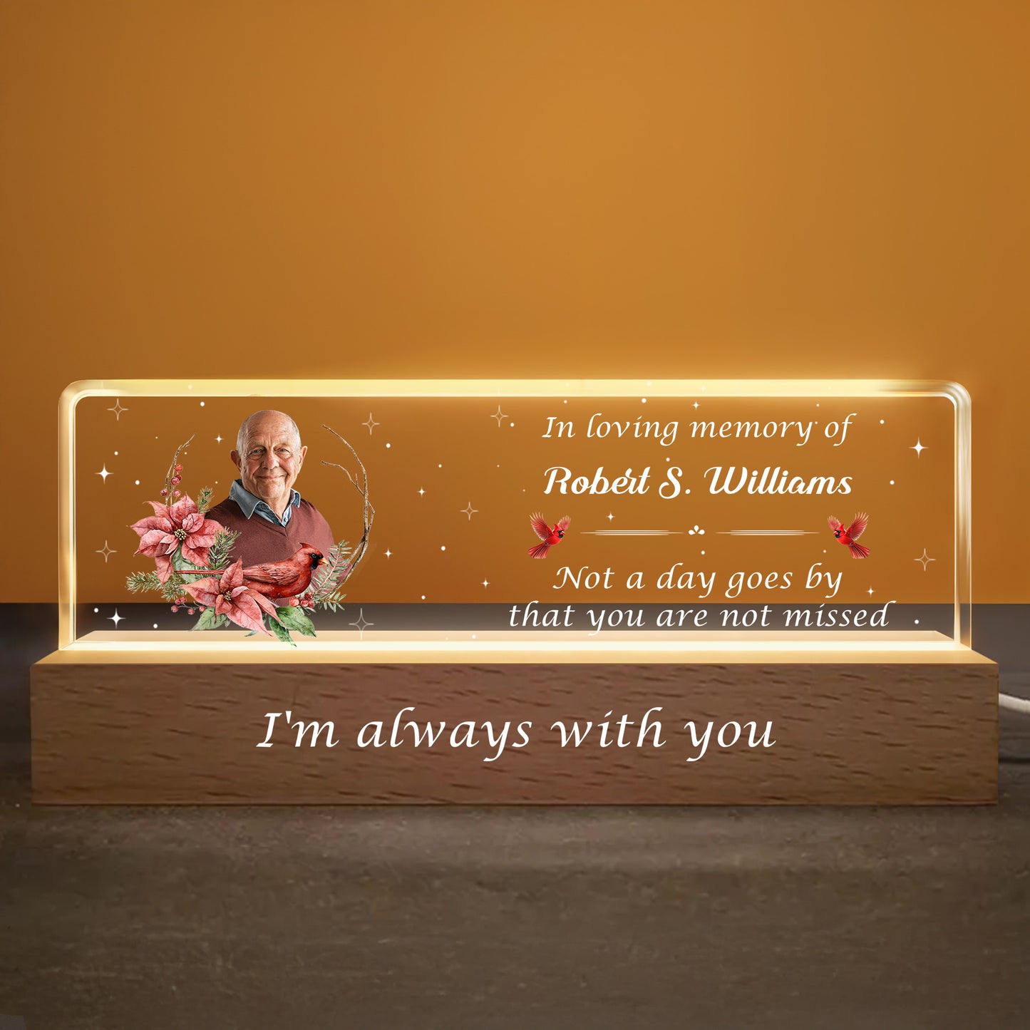 In Loving Memory Of, Flowers and Stars Night Light