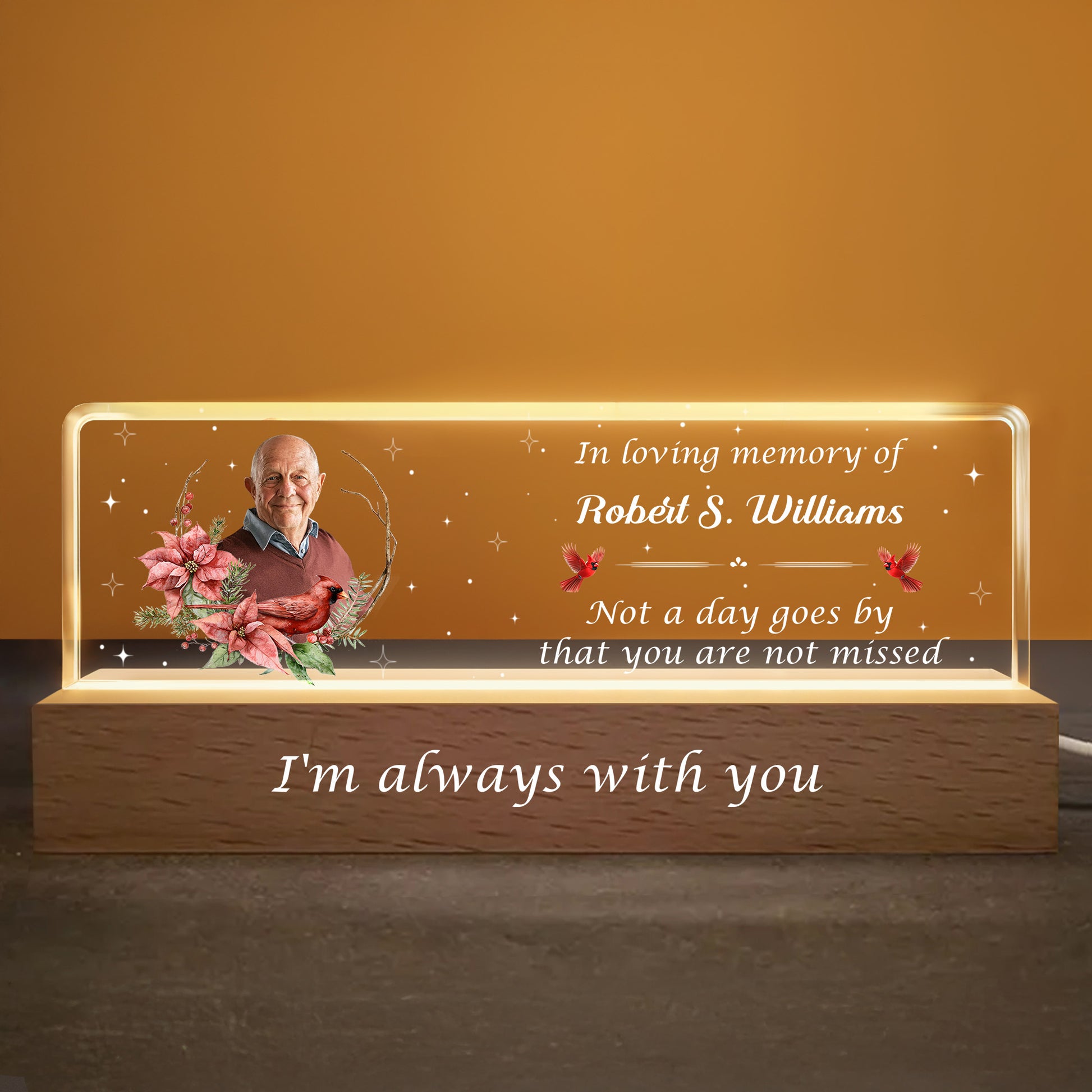 In Loving Memory Of, Flowers and Stars Night Light