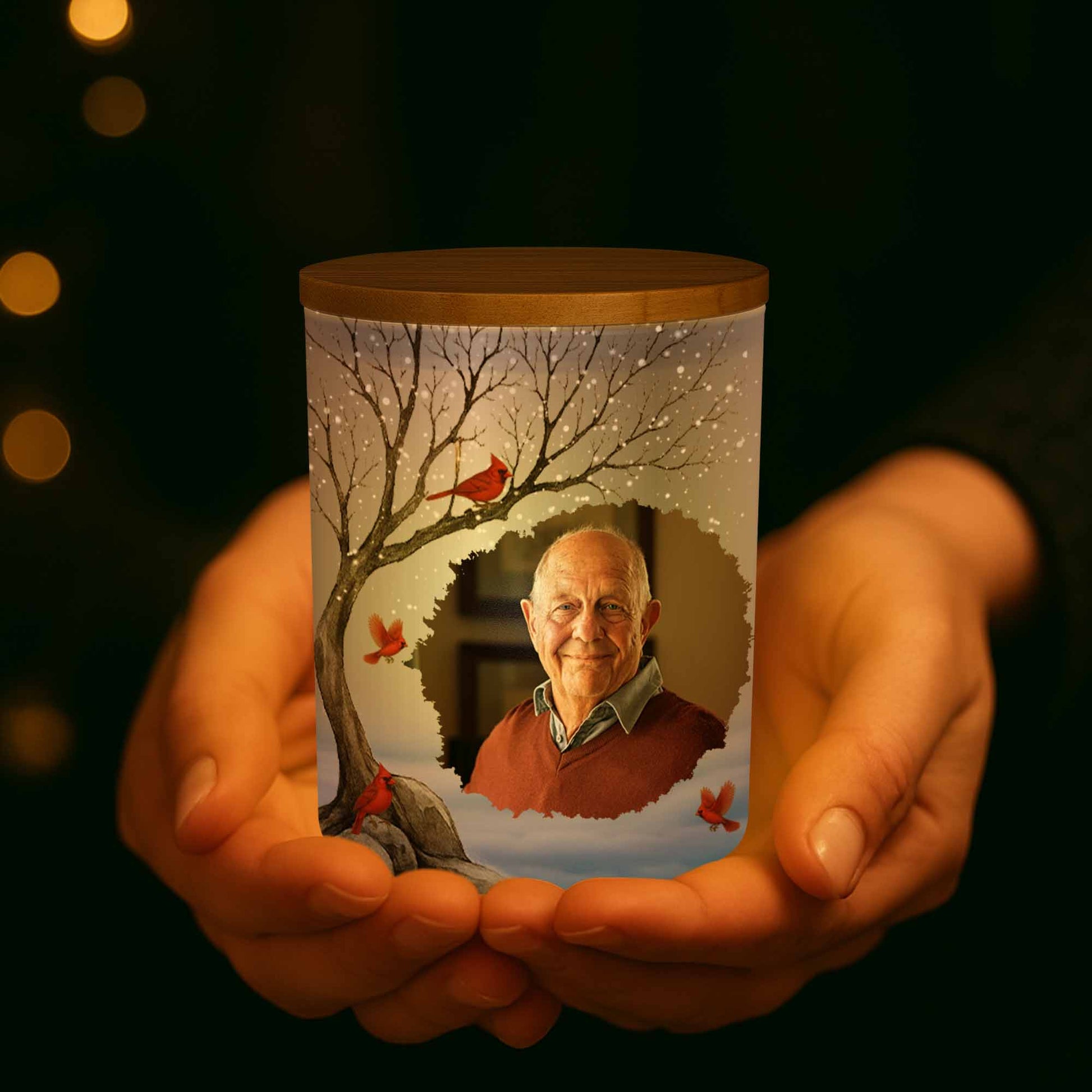 Capture Warm Memories With Winter Scene And Cardinal Birds