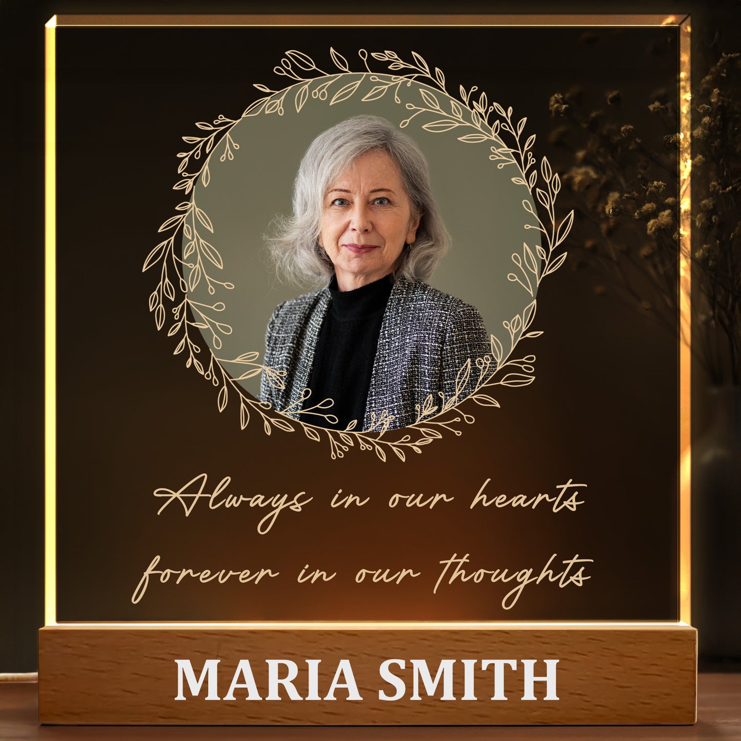 Always in Our Hearts, Forever in Our Thoughts, Wreath and Portrait