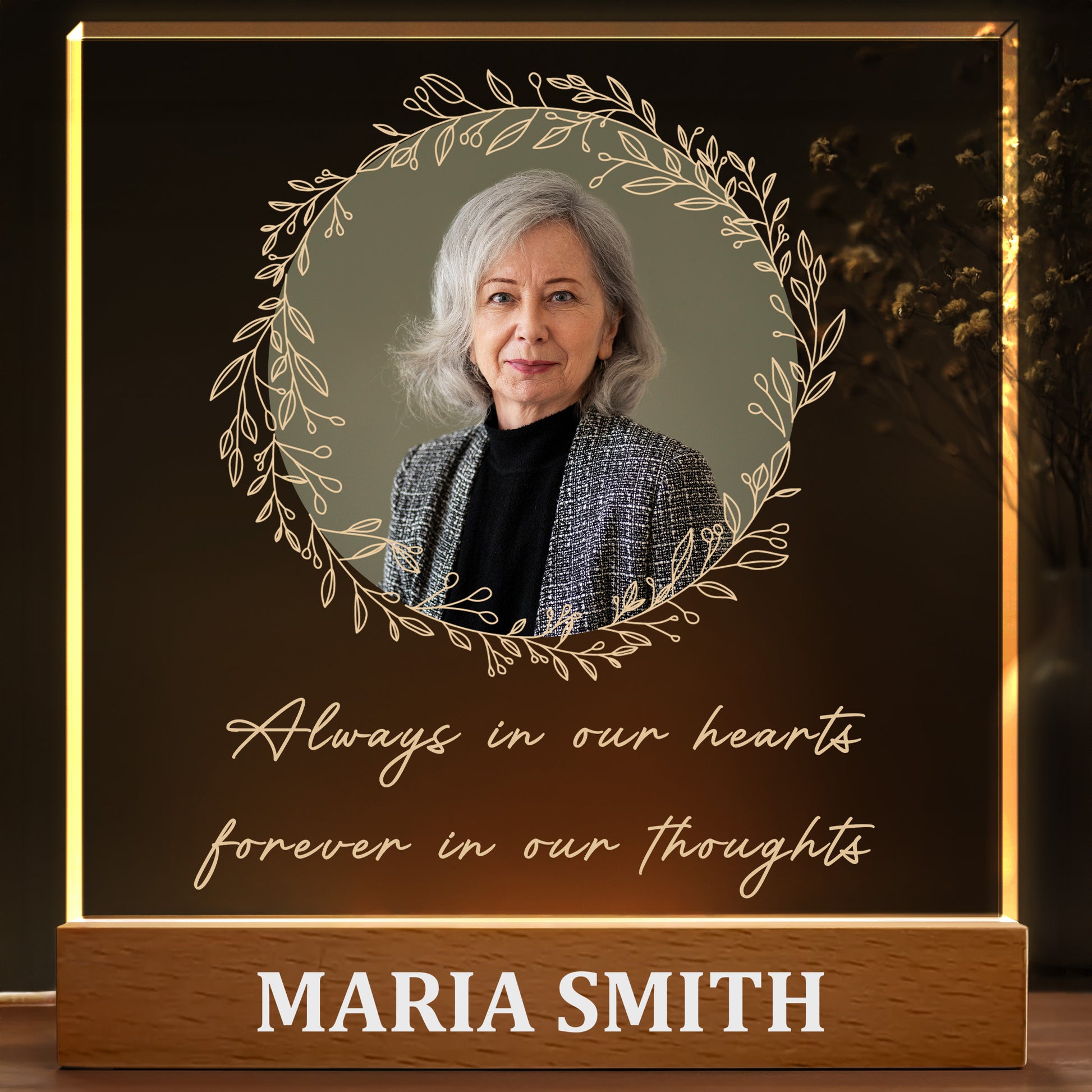 Always in Our Hearts, Forever in Our Thoughts, Wreath and Portrait
