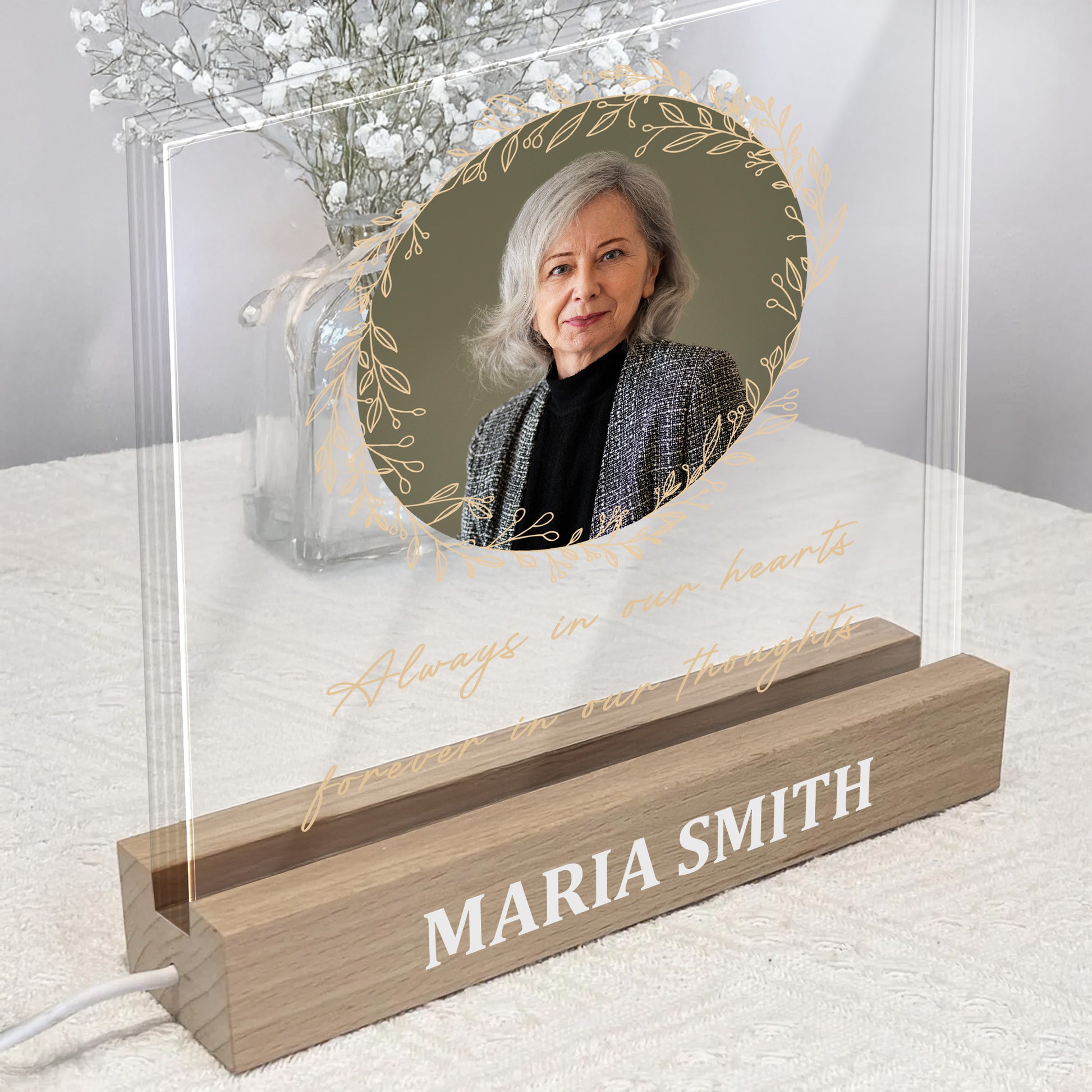 Always in Our Hearts, Forever in Our Thoughts, Wreath and Portrait