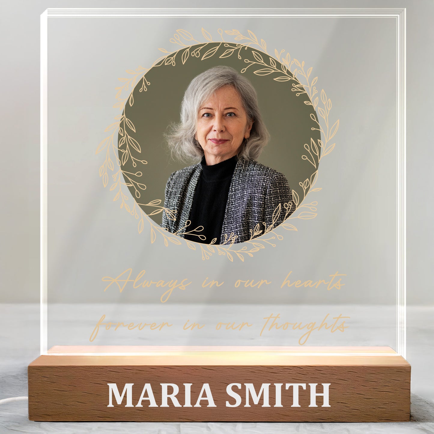 Always in Our Hearts, Forever in Our Thoughts, Wreath and Portrait