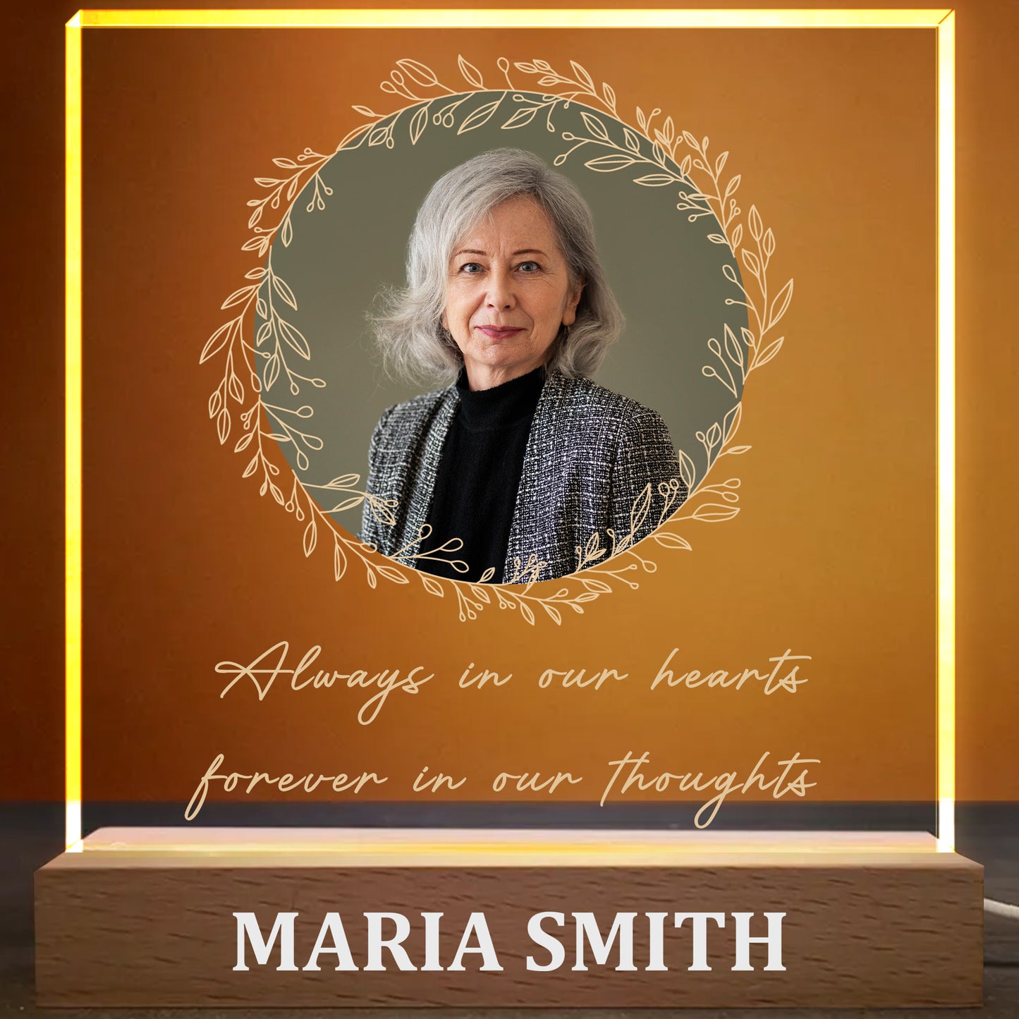 Always in Our Hearts, Forever in Our Thoughts, Wreath and Portrait