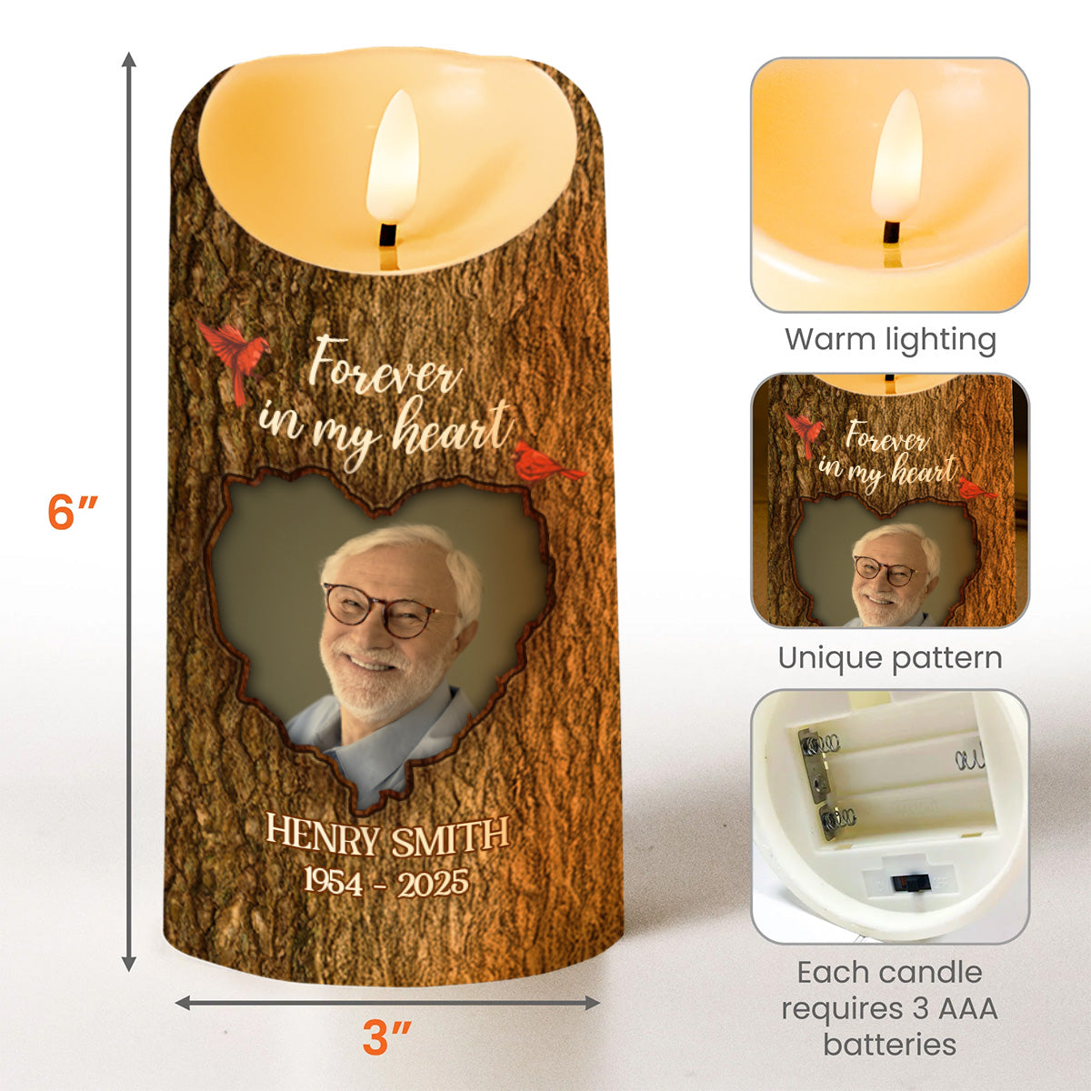 In Loving Memory Heart And Leaves Candle