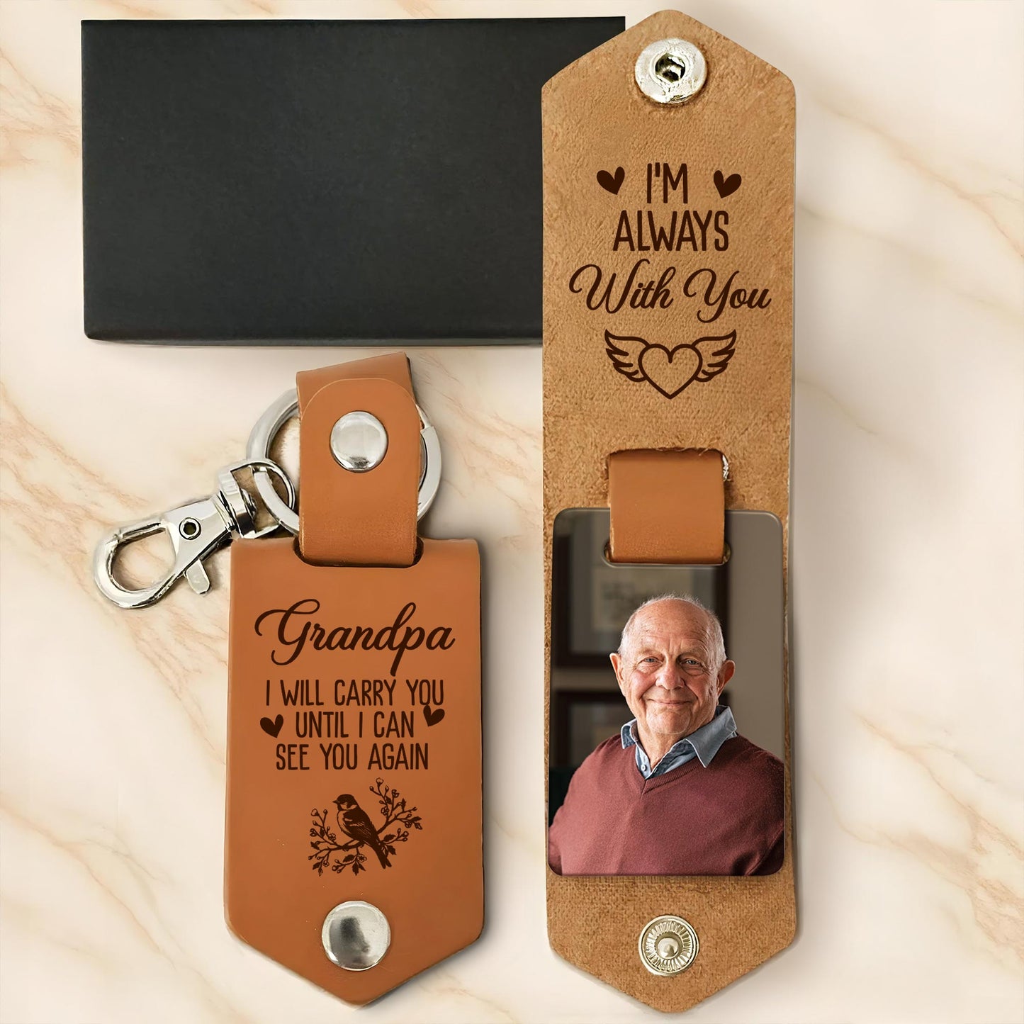 Grandpa, I Will Carry You Until I Can See You Again, Heart, Wings, And Bird