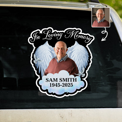 In Loving Memory With Wings and Clouds