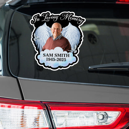 In Loving Memory With Wings and Clouds