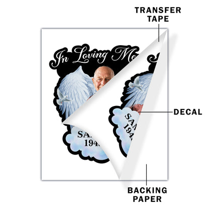 In Loving Memory With Wings and Clouds