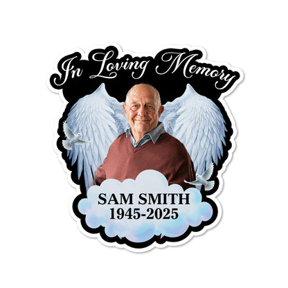 In Loving Memory With Wings and Clouds