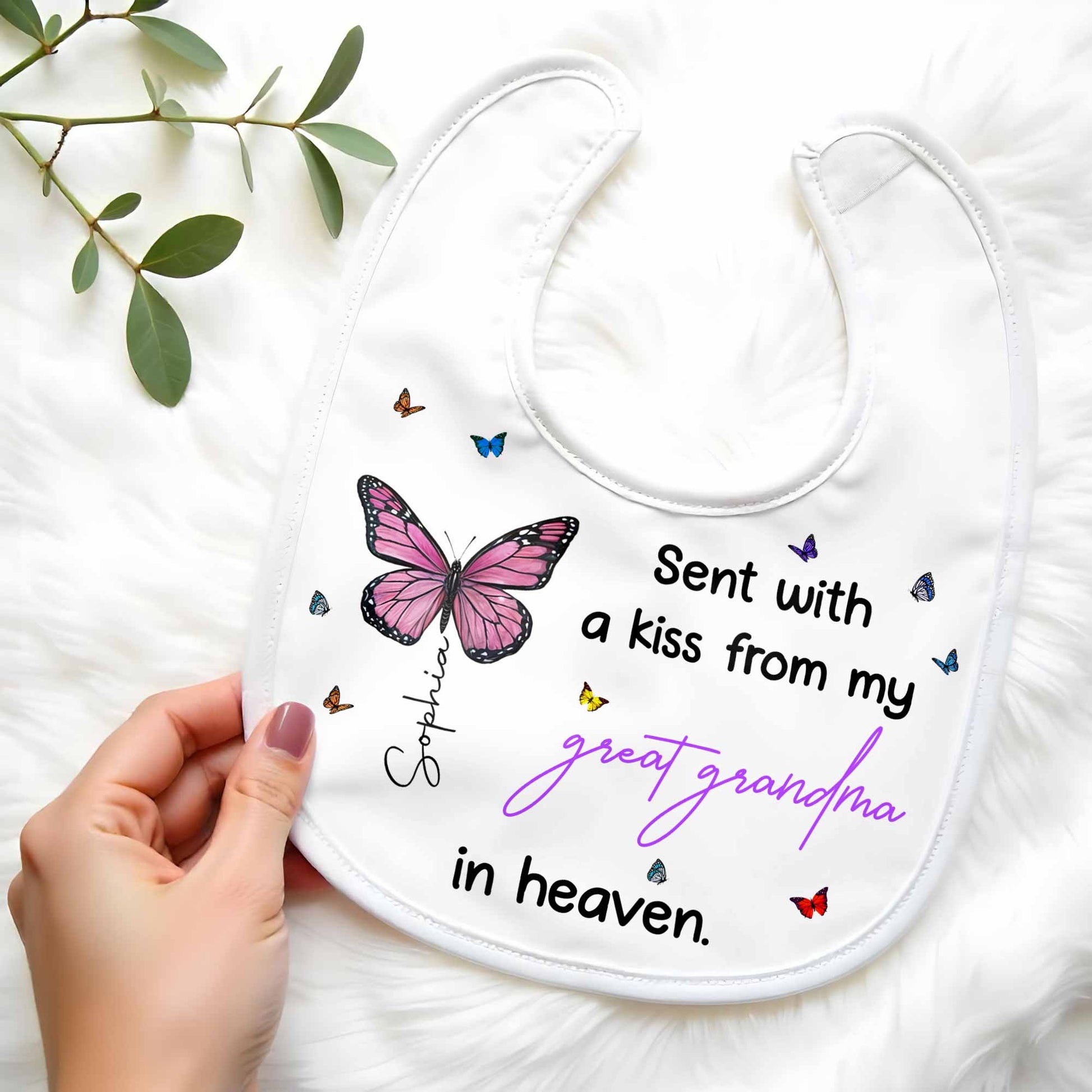 Sent With A Kiss From Great Grandma, Butterflies Design