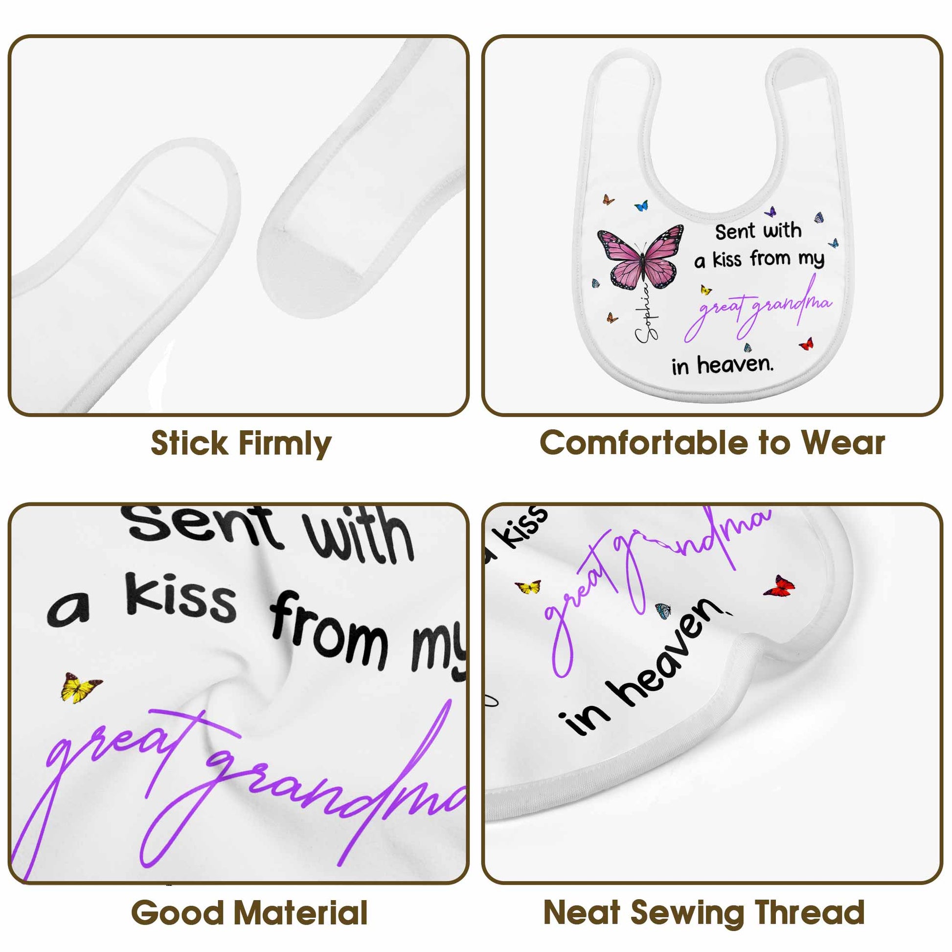 Sent With A Kiss From Great Grandma, Butterflies Design