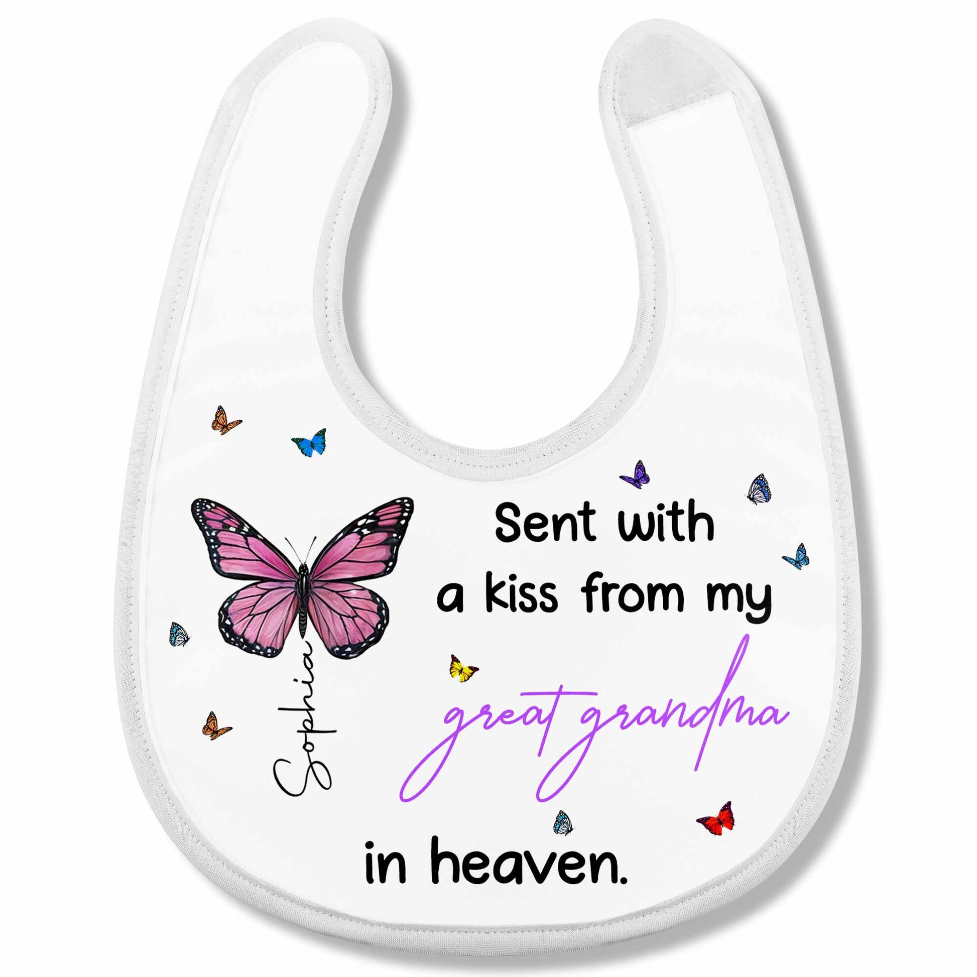 Sent With A Kiss From Great Grandma, Butterflies Design