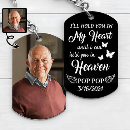 Hold You In My Heart, Butterflies And Wings - Personalized Stainless Steel Keychain - HME227_KCX