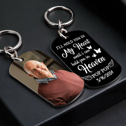 Hold You In My Heart, Butterflies And Wings - Personalized Stainless Steel Keychain - HME227_KCX
