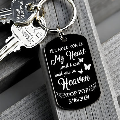 Hold You In My Heart, Butterflies And Wings - Personalized Stainless Steel Keychain - HME227_KCX