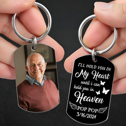 Hold You In My Heart, Butterflies And Wings - Personalized Stainless Steel Keychain - HME227_KCX