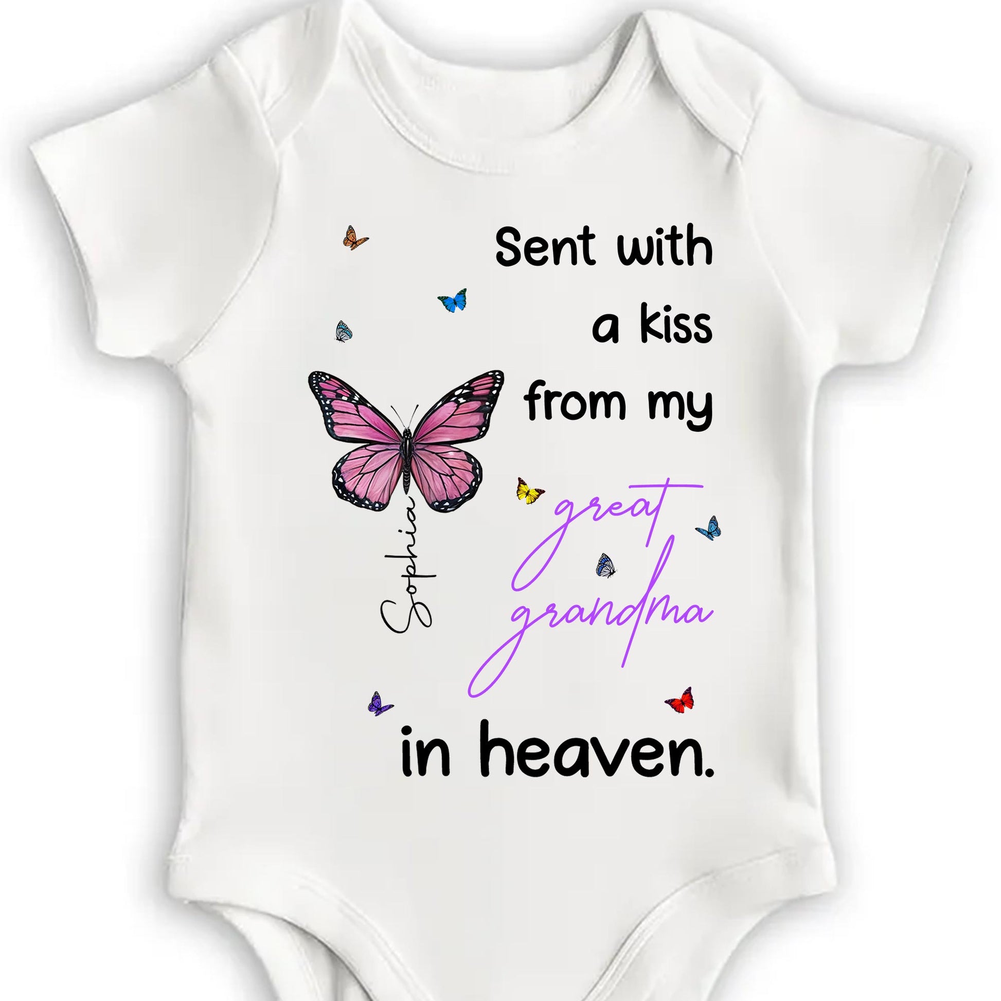 Sent With A Kiss From My Great Grandma In Heaven, Butterfly Hearts