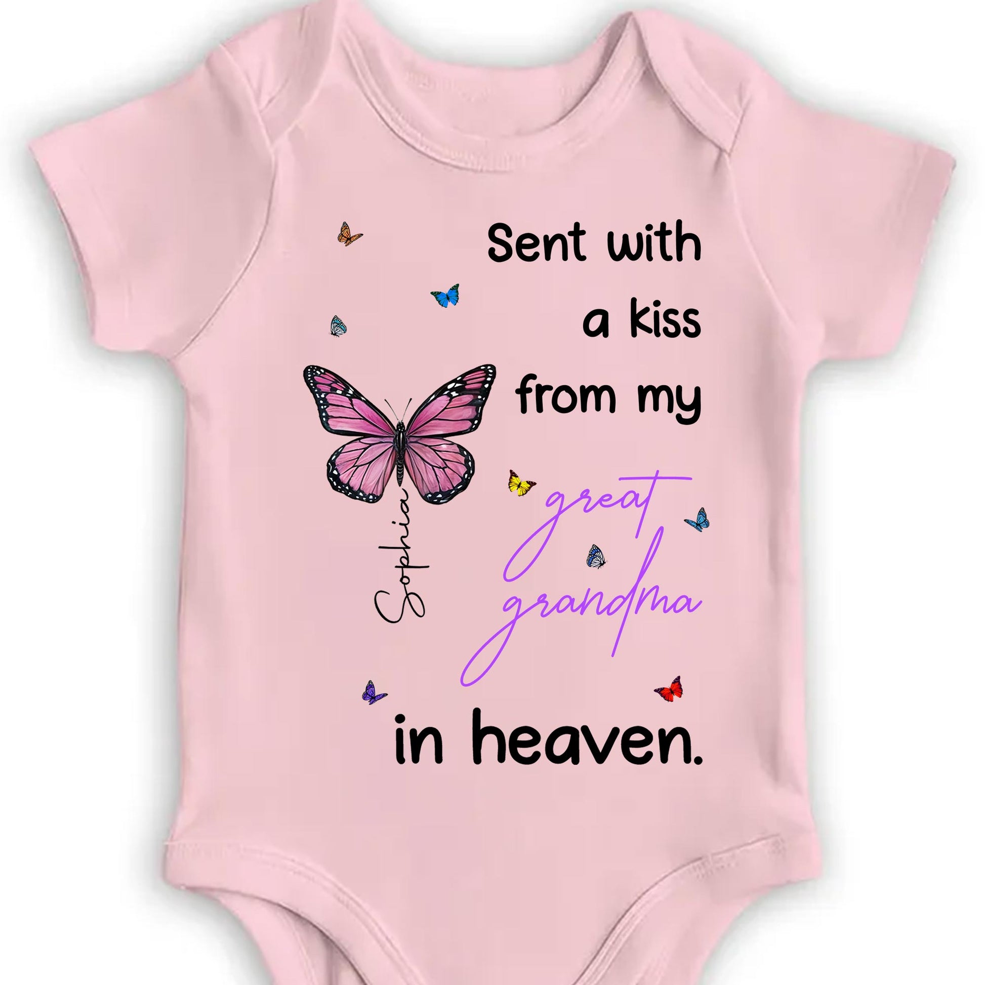 Sent With A Kiss From My Great Grandma In Heaven, Butterfly Hearts