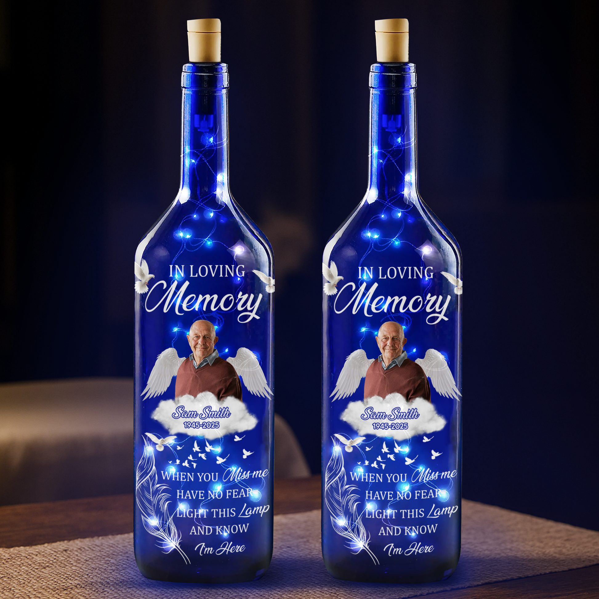 In Loving Memory, Light This Lamp, Wings And Doves Design